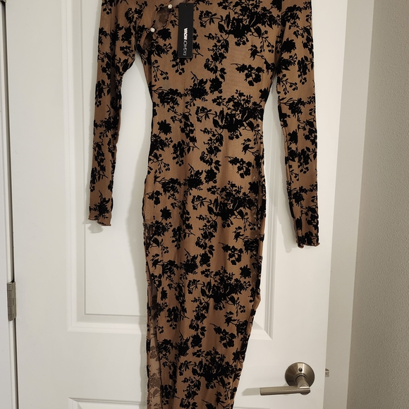 Fashion Nova Asymmetrical Black Floral Dress - Picture 4 of 7